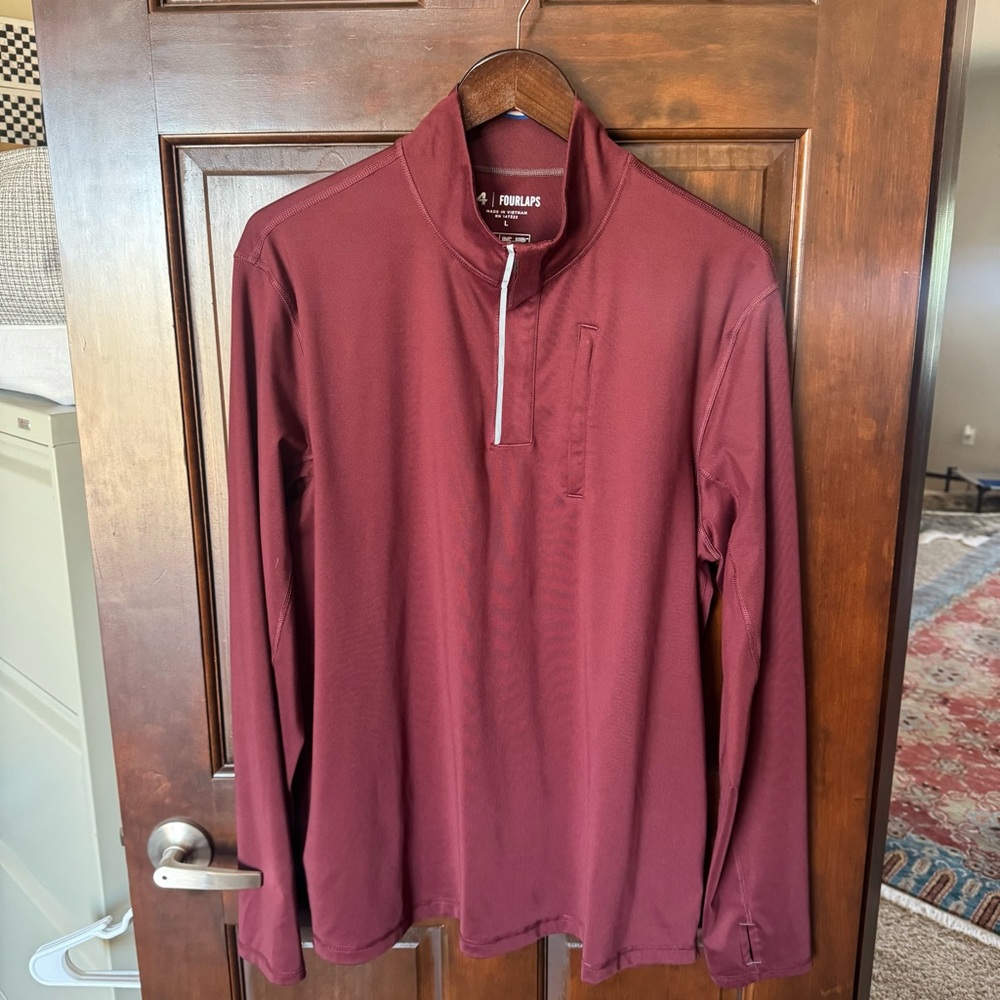 Men’s Long-Sleeve Quarter-Zip Shirt - Maroon